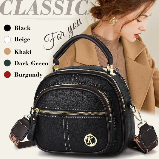 👜 New Arrival-✨Classic Multifunctional Compartments Adjustable Wide Shoulder Strap PU Leather Crossbody Bag👜