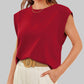 🌸LAST DAY PROMOTION - 50%OFF🌸Solid Color Round Neck Cap Sleeve Top