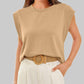 🌸LAST DAY PROMOTION - 50%OFF🌸Solid Color Round Neck Cap Sleeve Top