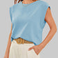 🌸LAST DAY PROMOTION - 50%OFF🌸Solid Color Round Neck Cap Sleeve Top