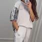 💖Letzter Tag 50% OFF💖Sweatshirt mit Patchwork und Leopardenmuster