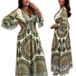 🌸LAST DAY PROMOTION - 51%OFF🌸Women's Retro Boho Deep V-Neck Maxi Dress🔥